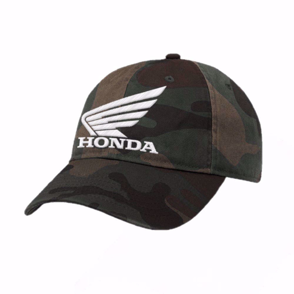 Honda Woodland Camo Hat on white background