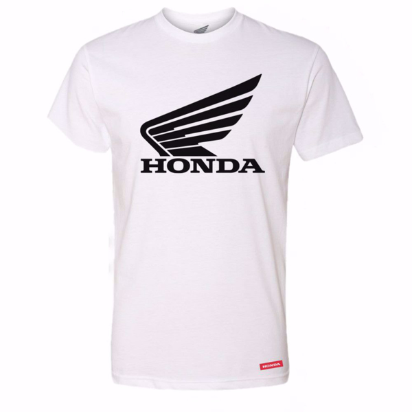 Honda Wing Tee - White  on white background