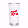 Ride Red 20oz White Tumbler side 2 on white background